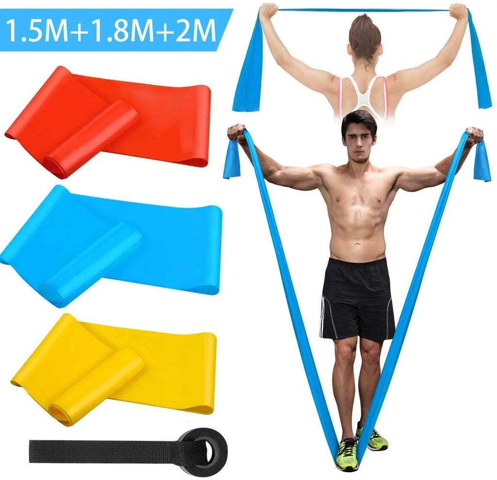 Fasce elastiche per fitness 3 pezzi Fasce di resistenza Nastri elastici per fitness Yoga Pilates Crossfit Stretching Attrezzatura per allenamento muscolare