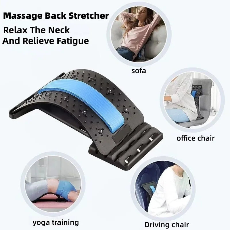 Dispositivo per lo stretching muscolare della vita, cuscino massaggiante per lo stretching della colonna vertebrale, supporto lombare, allungatore lombare per alleviare il dolore alla schiena
