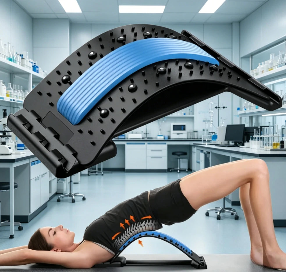 Dispositivo per lo stretching muscolare della vita, cuscino massaggiante per lo stretching della colonna vertebrale, supporto lombare, allungatore lombare per alleviare il dolore alla schiena