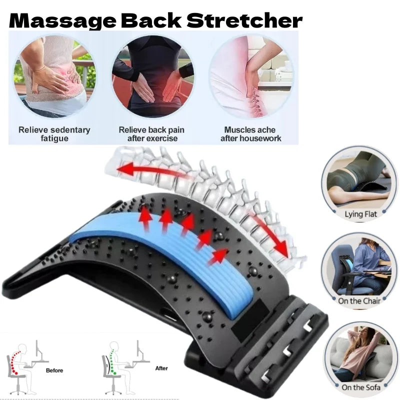 Stretcher per Massaggio Schiena e Rilassamento Muscolare, Tappetino per Stretching e Massaggio, Supporto Lombare, Sollievo dal Dolore