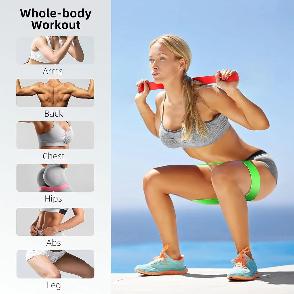 Set di 5 Fasce di Resistenza in TPE, Attrezzatura per Allenamento di Forza, Yoga, Pilates, Elastici Portatili per Palestra