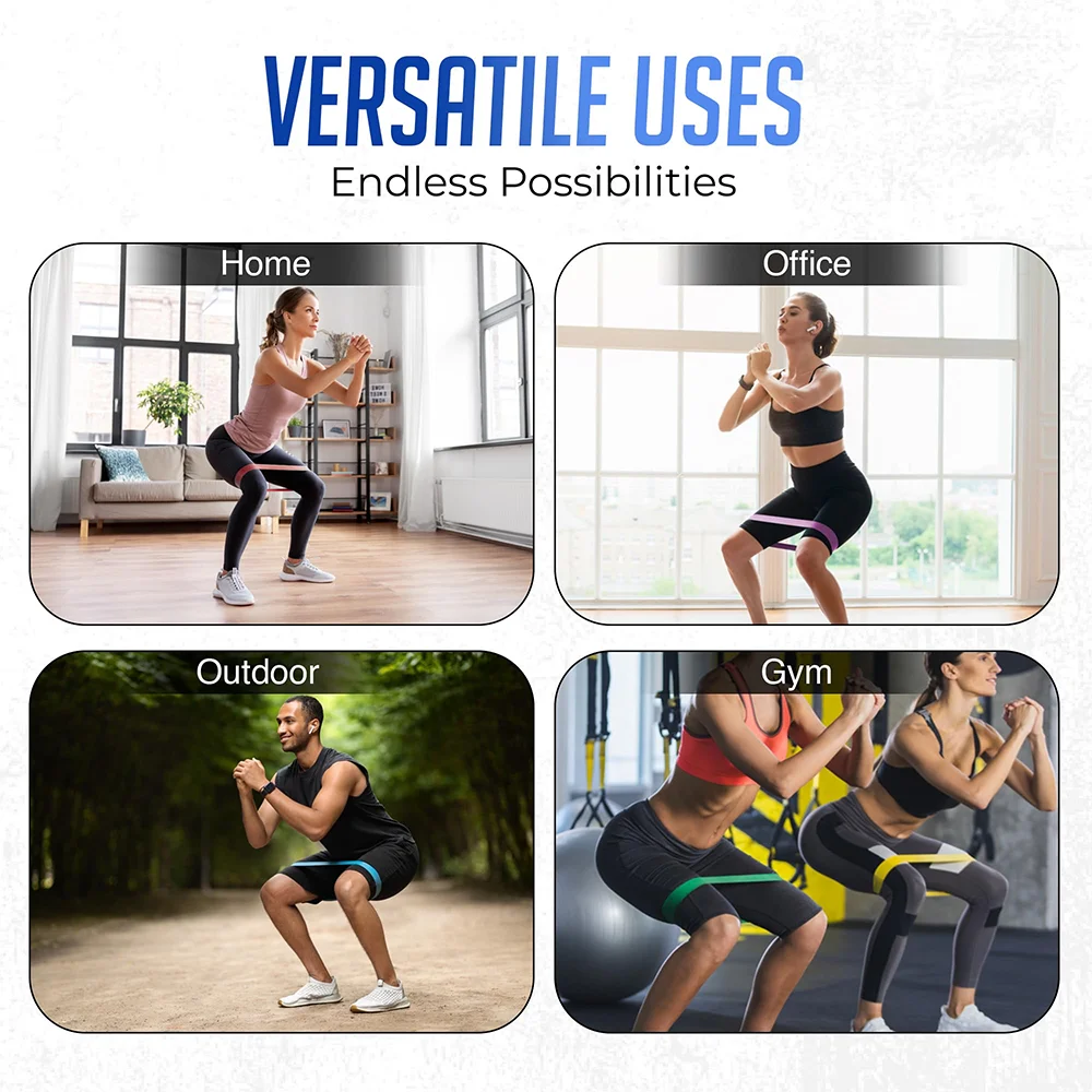 Set di 5 Fasce di Resistenza in TPE, Attrezzatura per Allenamento di Forza, Yoga, Pilates, Elastici Portatili per Palestra