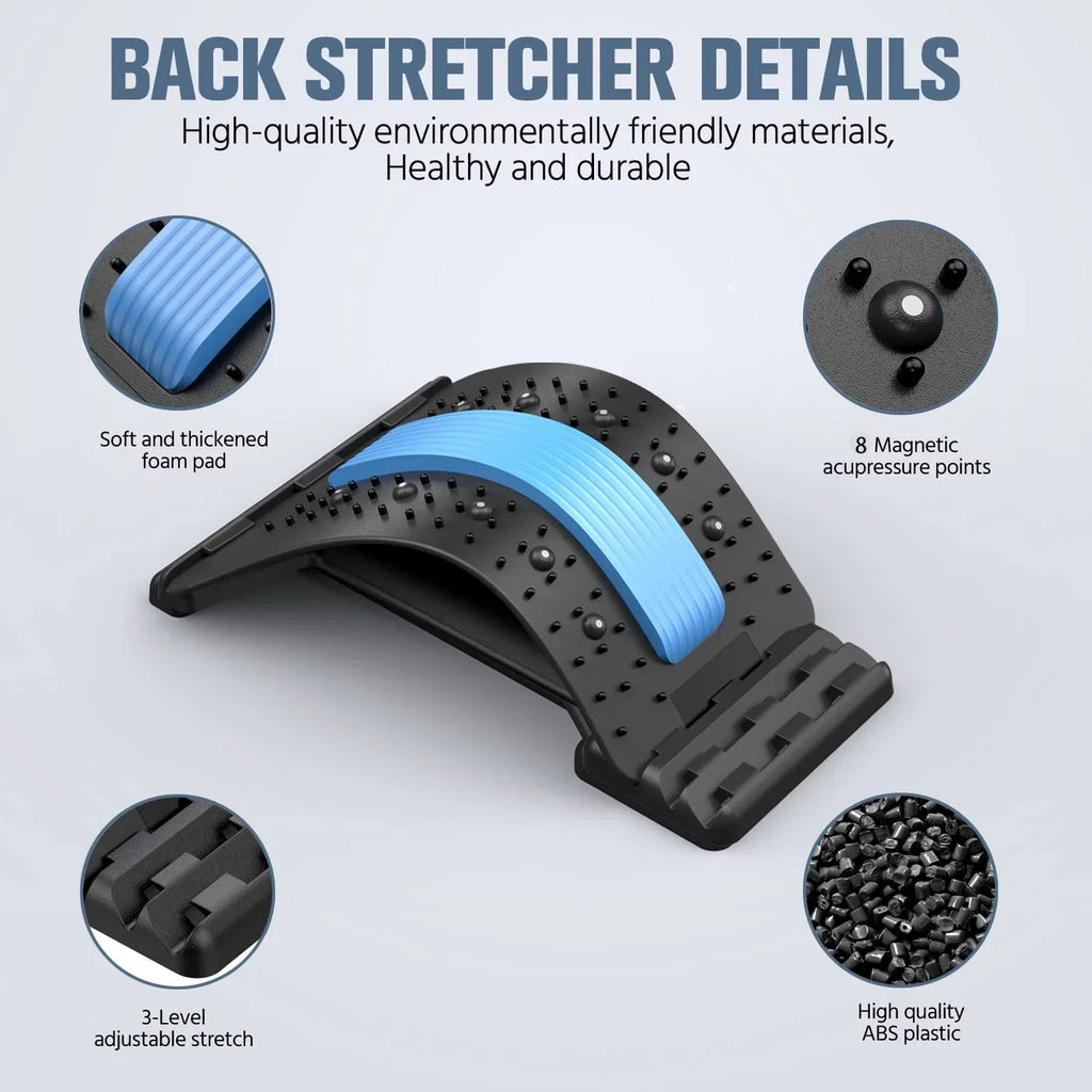 Dispositivo per lo stretching muscolare della vita, cuscino massaggiante per lo stretching della colonna vertebrale, supporto lombare, allungatore lombare per alleviare il dolore alla schiena