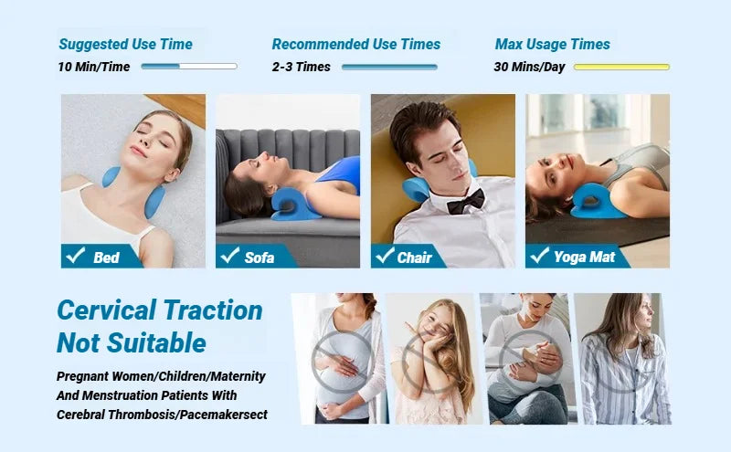 Barella per spalle e collo Rilassante per colonna vertebrale cervicale Stretch Rilassamento muscolare Dispositivo di trazione Massaggio Cuscino Correzione Chiropratica