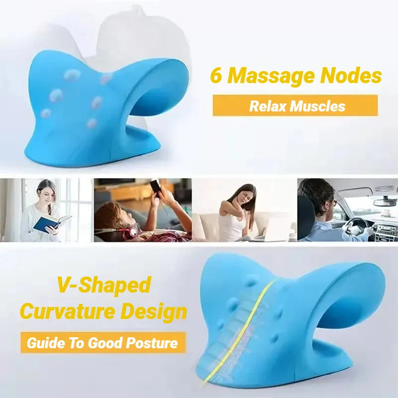 Barella per spalle e collo Rilassante per colonna vertebrale cervicale Stretch Rilassamento muscolare Dispositivo di trazione Massaggio Cuscino Correzione Chiropratica