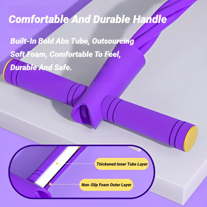 Tenditore a quattro tubi Multifunzionale per uso domestico Fitness Yoga Rafforzamento addominale Fascia elastica Corda di tensione Assistivo sit-up