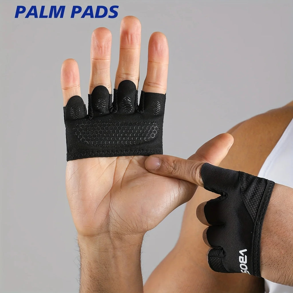 Coppia di guanti fitness leggeri unisex a quattro dita per sollevamento pesi e allenamento