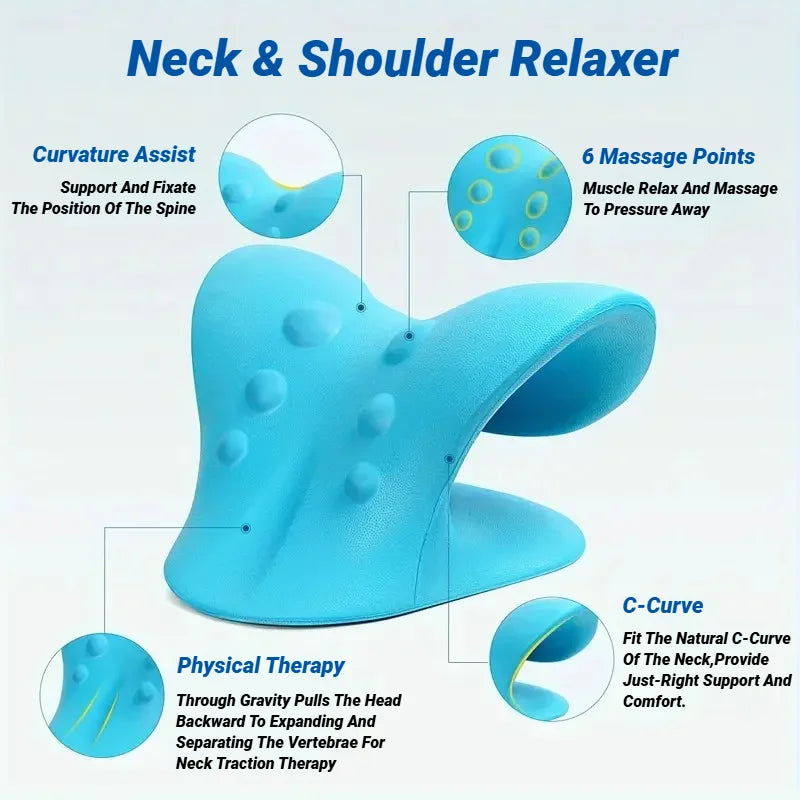 Barella per spalle e collo Rilassante per colonna vertebrale cervicale Stretch Rilassamento muscolare Dispositivo di trazione Massaggio Cuscino Correzione Chiropratica
