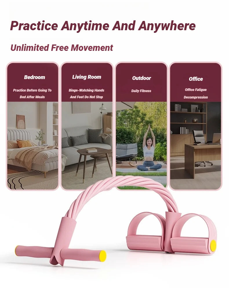 Tenditore a quattro tubi Multifunzionale per uso domestico Fitness Yoga Rafforzamento addominale Fascia elastica Corda di tensione Assistivo sit-up
