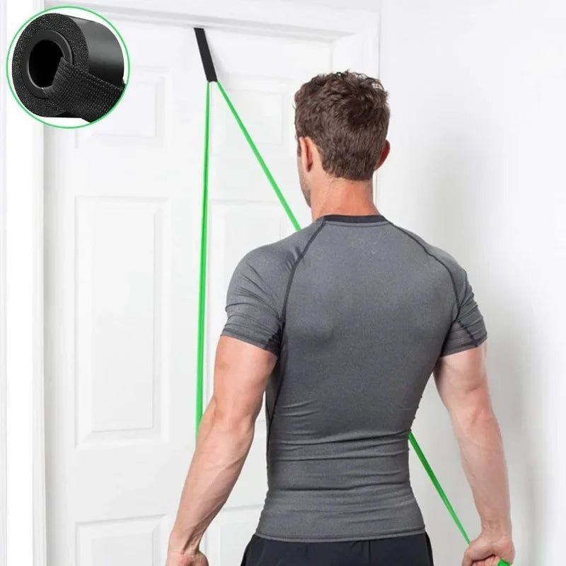Ancoraggio per porta Tirare la corda Fibbia per porta Fascia di resistenza Fitness Esercizio elastico Cinghia per allenamento Ancoraggio per porta Attrezzatura per il fitness portatile
