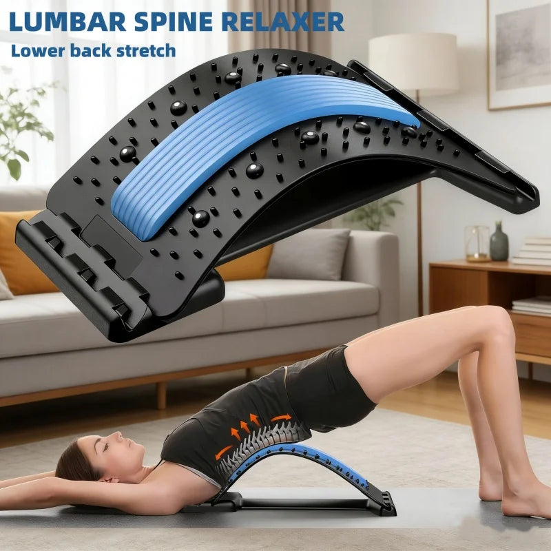 Dispositivo per lo stretching muscolare della vita, cuscino massaggiante per lo stretching della colonna vertebrale, supporto lombare, allungatore lombare per alleviare il dolore alla schiena