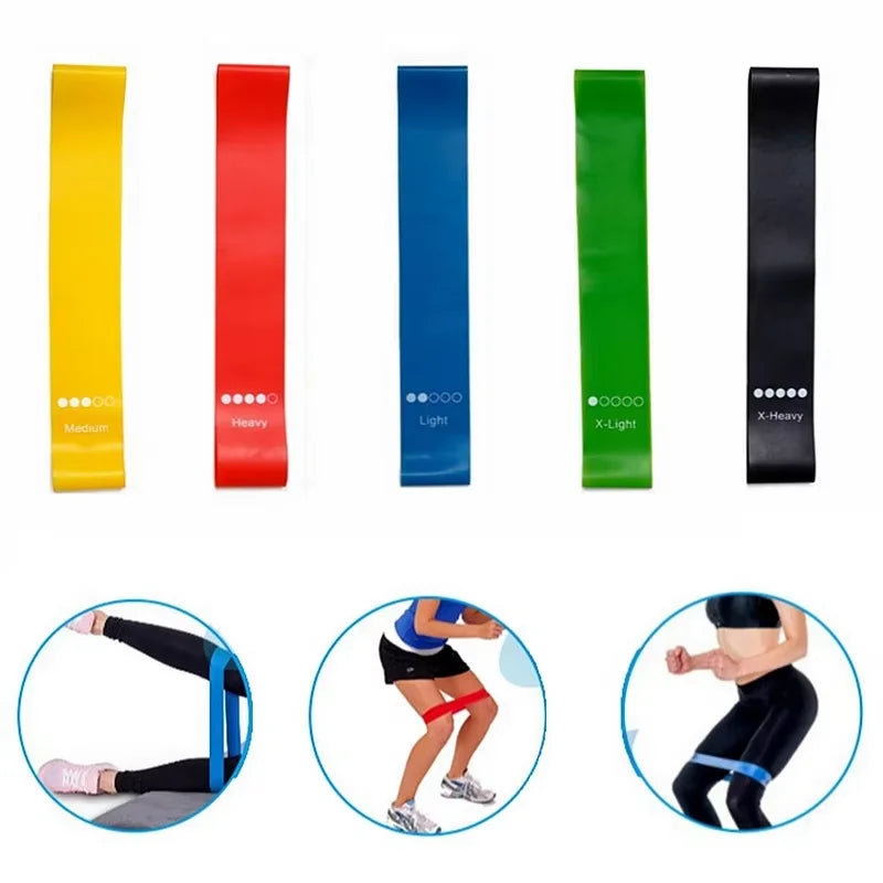 Set di 5 Fasce di Resistenza in TPE, Attrezzatura per Allenamento di Forza, Yoga, Pilates, Elastici Portatili per Palestra