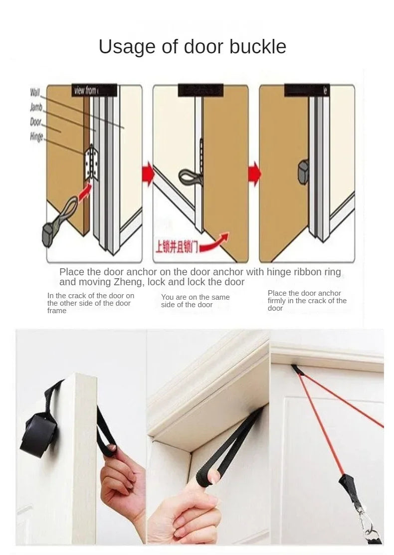 Supporto per Fissaggio a Porta per Bande Elastiche di Resistenza, Attacco Portatile per Porta, Attrezzatura per Esercizi Fitness e Allenamento Domestico