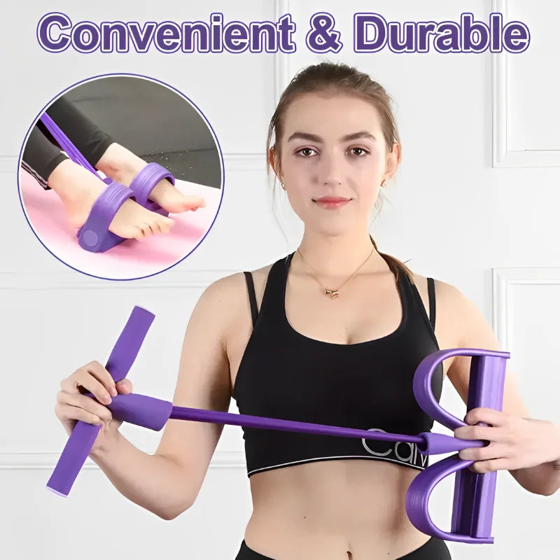 Tenditore a quattro tubi Multifunzionale per uso domestico Fitness Yoga Rafforzamento addominale Fascia elastica Corda di tensione Assistivo sit-up