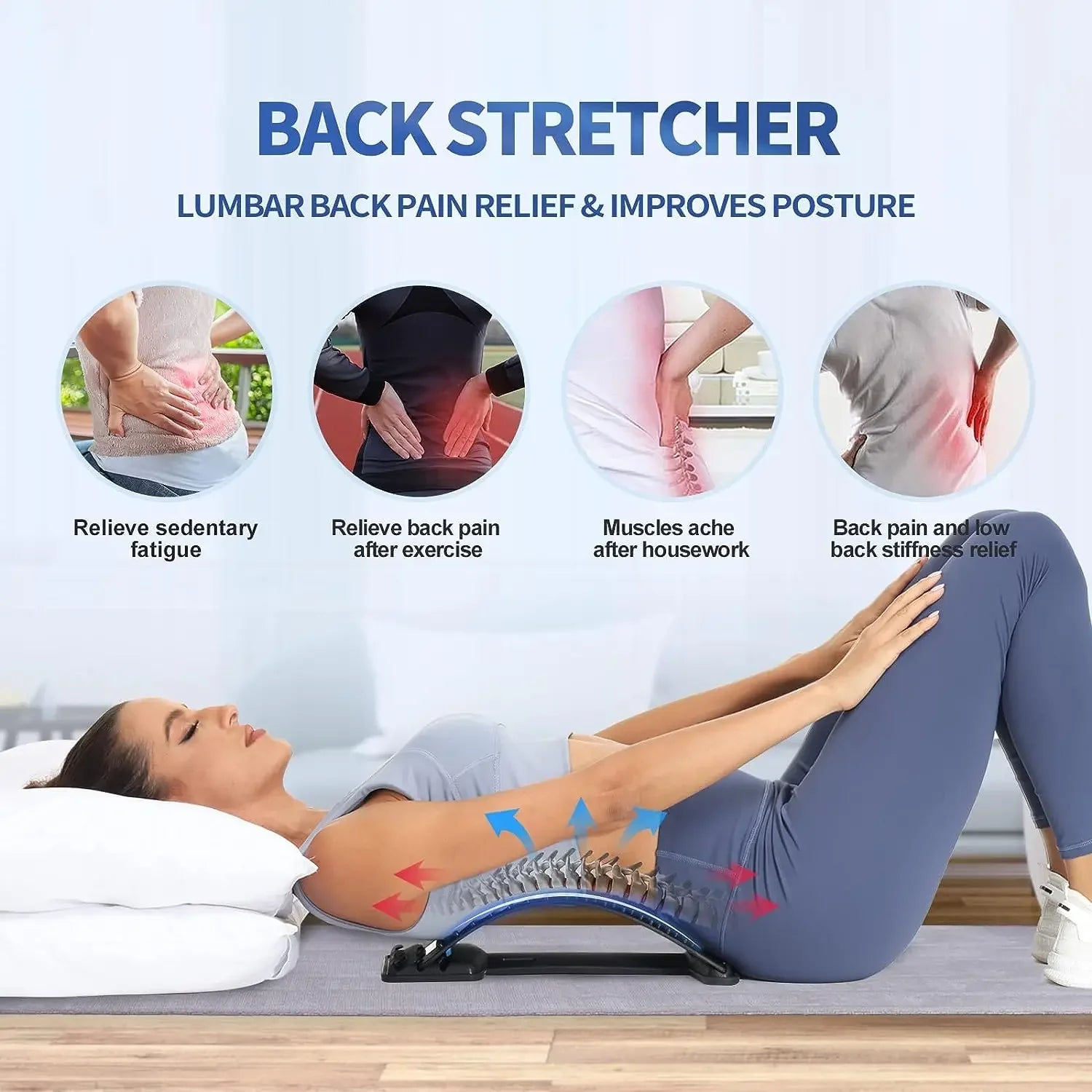 Stretcher per Massaggio Schiena e Rilassamento Muscolare, Tappetino per Stretching e Massaggio, Supporto Lombare, Sollievo dal Dolore